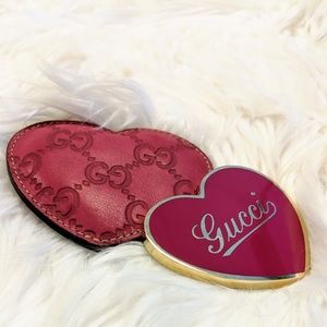 Gucci Pink Heart Compact Mirror
